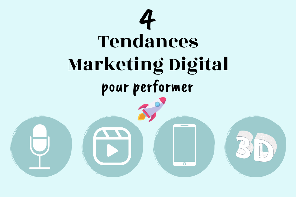 Logos des quatre tendances marketing digital